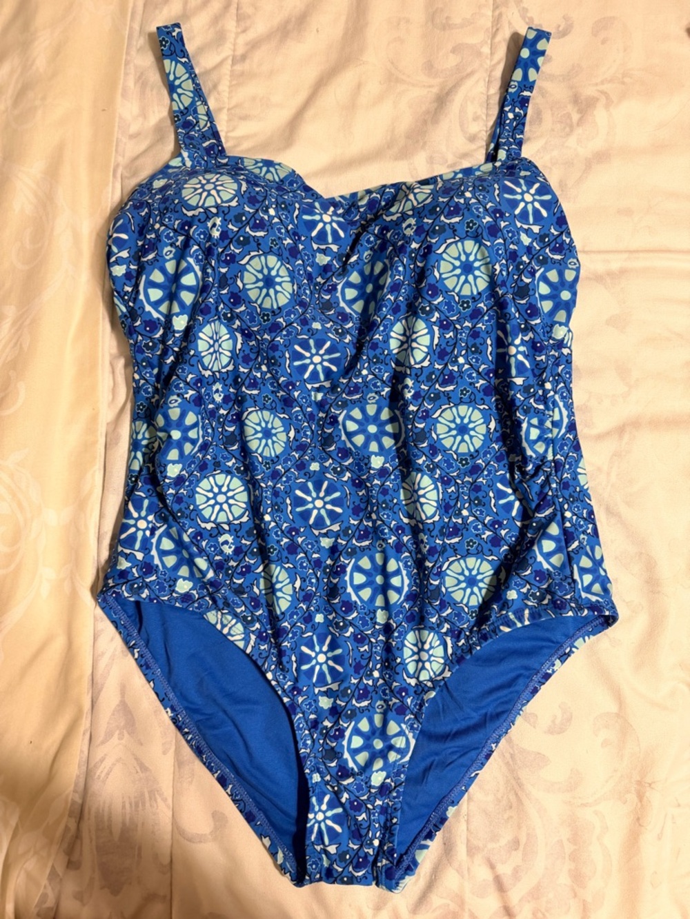 RHODE Blue Geo-Medallion One-Piece Swimsuit
